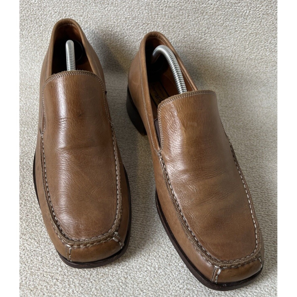 Emilio‎ Bianco Loafers Mens 10 Brown Genuine Leather Shoes Stiching